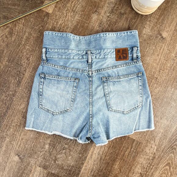 Jean Atelier Flip Fold-Over High Waisted Denim Shorts Authentic - Picture 6 of 8